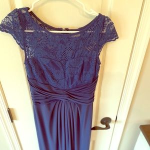 Vintage chic capped sleeve long dress